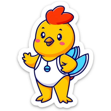 chicken nugget wearing a swimsuit sticker