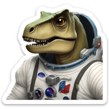 astronaut t-rex sticker