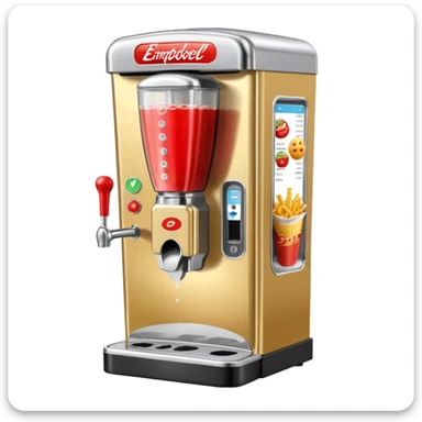 Digital soda dispenser in a fast food restaurant background  sticker
