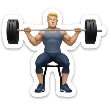 a man doing bench presses sticker