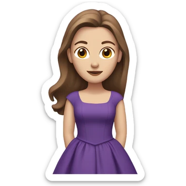 White woman with brown hair in purple gown sticker