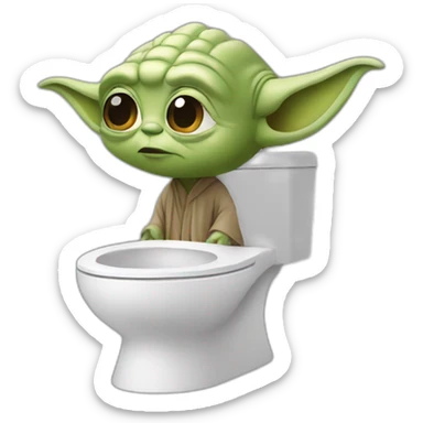 Yoda fait au toilette sticker
