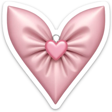 A dainty, elegant bow in soft pink with a heart-shaped arrowhead, mid-shot as if aiming straight for the heart. sticker