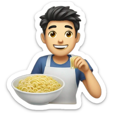 guy named hugo who likes noodles indo sticker