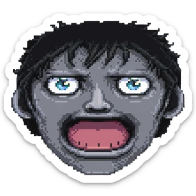 shocked face with mouth agape and eyes wide, 'aahh' feeling sticker