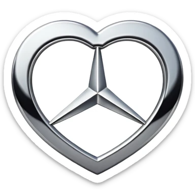 heart shaped Mercedes logo sticker