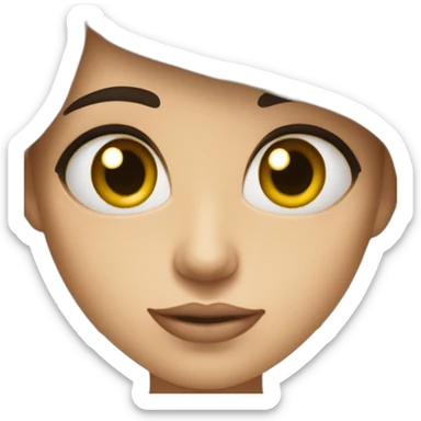 woman black hair, hazelnuts eyes  sticker