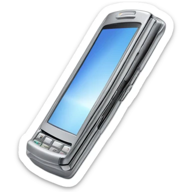 Silver Fold out Motorola Razr V3 mobile device with the iconic clamshell design sticker