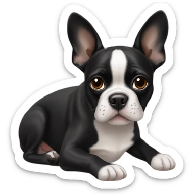 Black Frenchie Boston terrier mix sticker