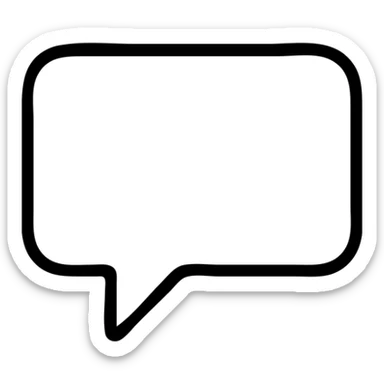 comment button icon, outlined, clean and professional style sticker