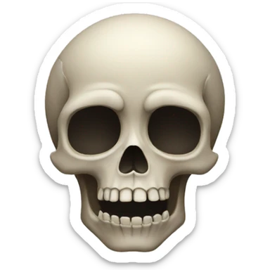A worried skull   sticker