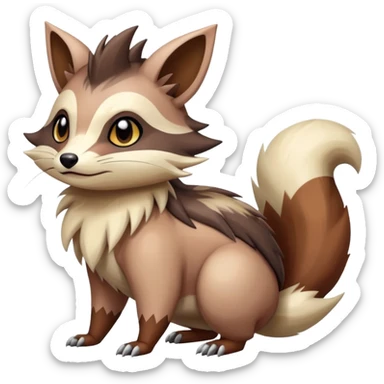 Colorful Linoone-Zigzagoon-Furret-hybrid sticker