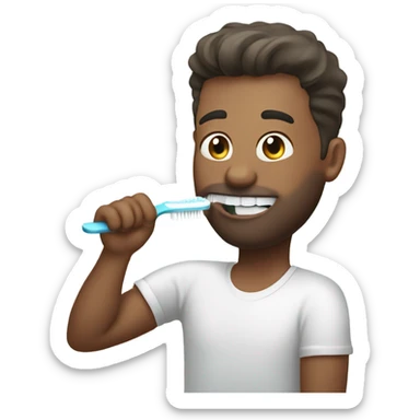 Brushing teeth with no toothbrush sticker