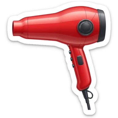 red hairdryer sticker
