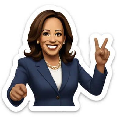 Kamala Harris crossing her fingers sticker