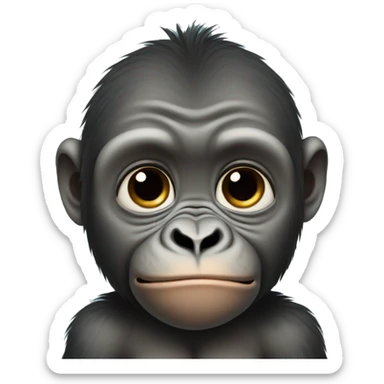 sad baby gorilla sticker