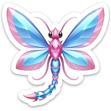 Shiny luminescent translucent diaphanous Diancie-Palkia-Amaura-Aurorus-Salamence-aesthetic-fusion-crystal-fly-decoration-deco-thing-object sticker