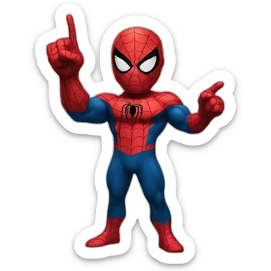 wanda from marvel pointing finger at spiderman sticker