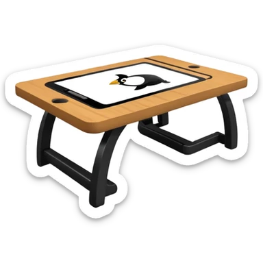 Penguin, flipping table sticker