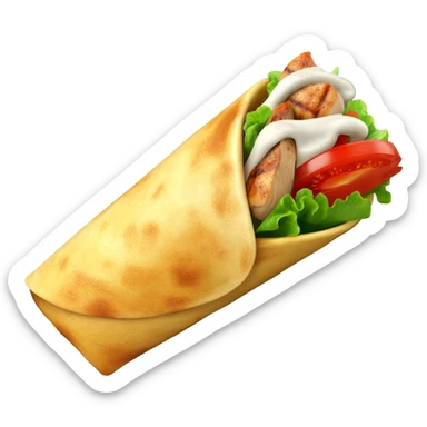 a shawarma that is dripping with sauce twitter emoji style sticker