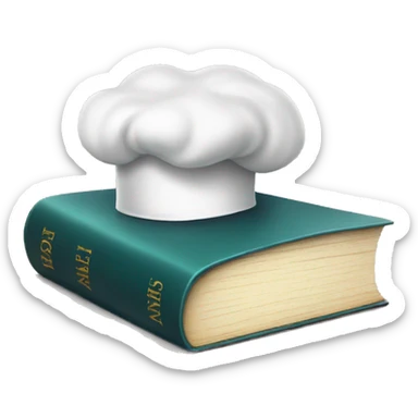 chef hat on top of smiling book sticker