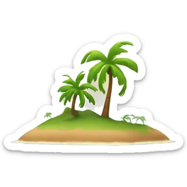 Small island with palm tree sticker