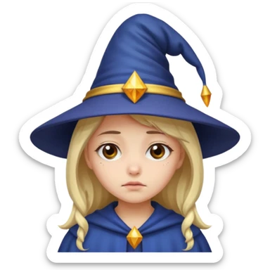 sad wizards in hat girl sticker