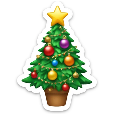 decorated christmas tree  sticker