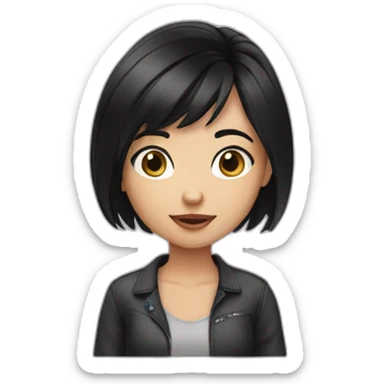 short blackhair,girl sticker