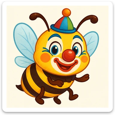 A clown bee sticker