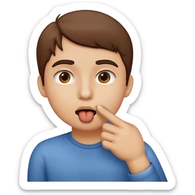emoji con dedo en la boca  sticker