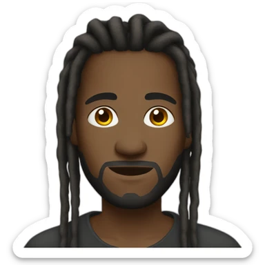 black man-dread locks sticker