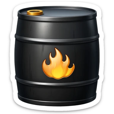 generate a realistic a barrel of oil sticker