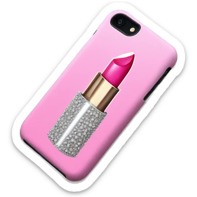 Pink lipstick with bling case sticker