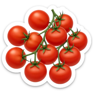 a small pile of cherry tomatoes, simple, clear sticker