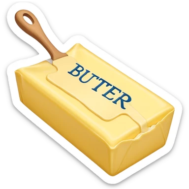Create an image with butter and text that says butter  sticker
