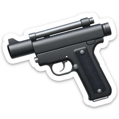 Gun with silencer in front sticker