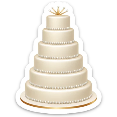 elegant multi-tier wedding cake decorated with pearls sticker