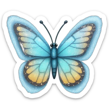 ice glitter butterfly sticker