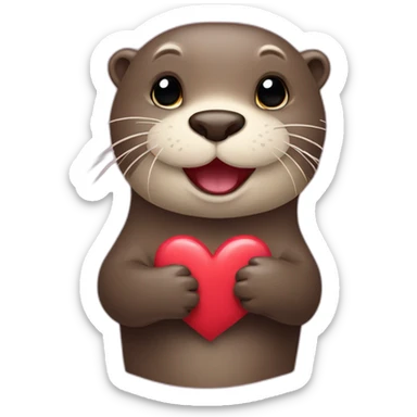 otter-in-love-with-hearts-around sticker