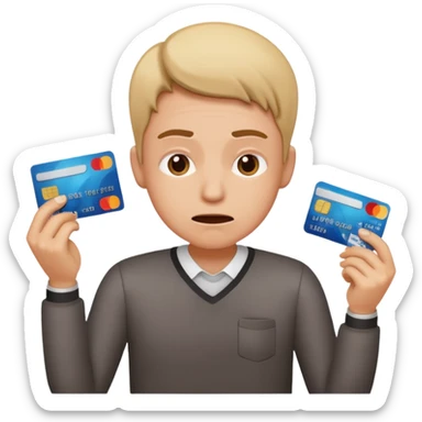person sweating paying bank fees 💳 sticker