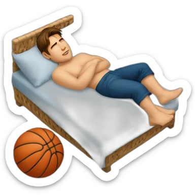 Tom Cruise sleeping with a basket ball sticker