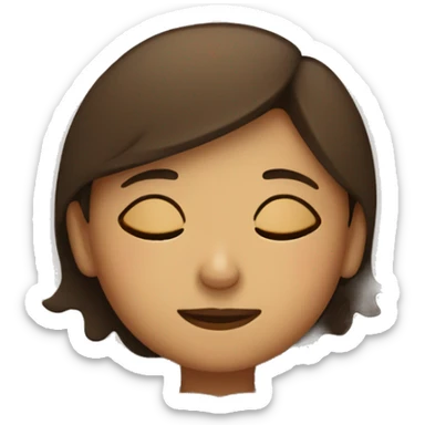 Girl with short brown hair sleeping on couch sticker