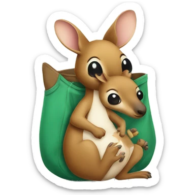 kangaroo with baby in its pouch sticker
