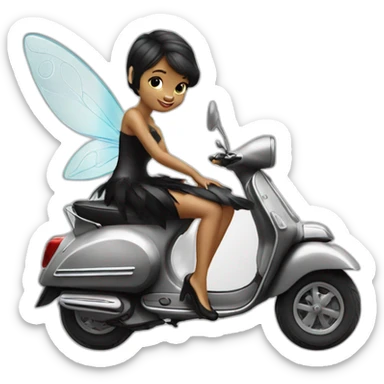 tinkerbell in black vespa sticker