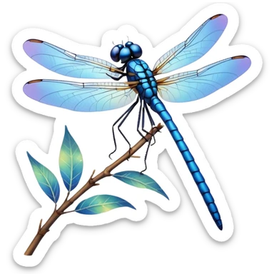 blue dragonfly sticker
