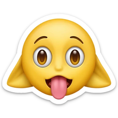emoji with eyes rolled back and tongue out sticker