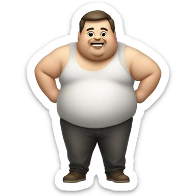 A fat man farting sticker