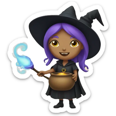 Witch casting a spell sticker