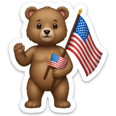 Patriotic bear sticker